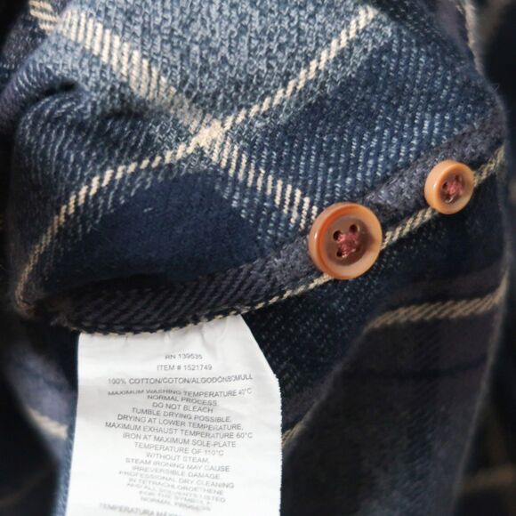 Grayers Heritage Flannels Mens Button Up Shirt Medium Gray Plaid Blue Thick Cozy - Picture 7 of 9